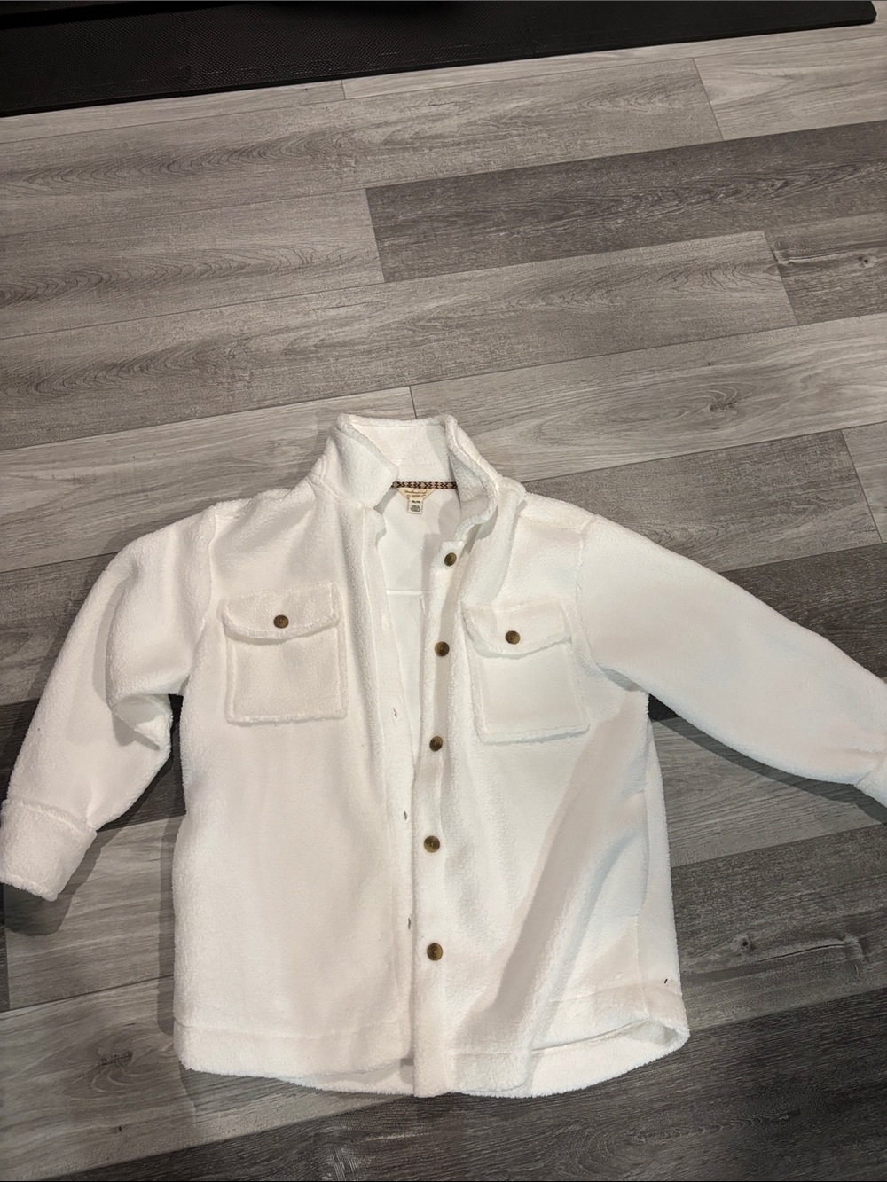 Woman’s White Cozy Sherpa Shacket - Brand Unspecified